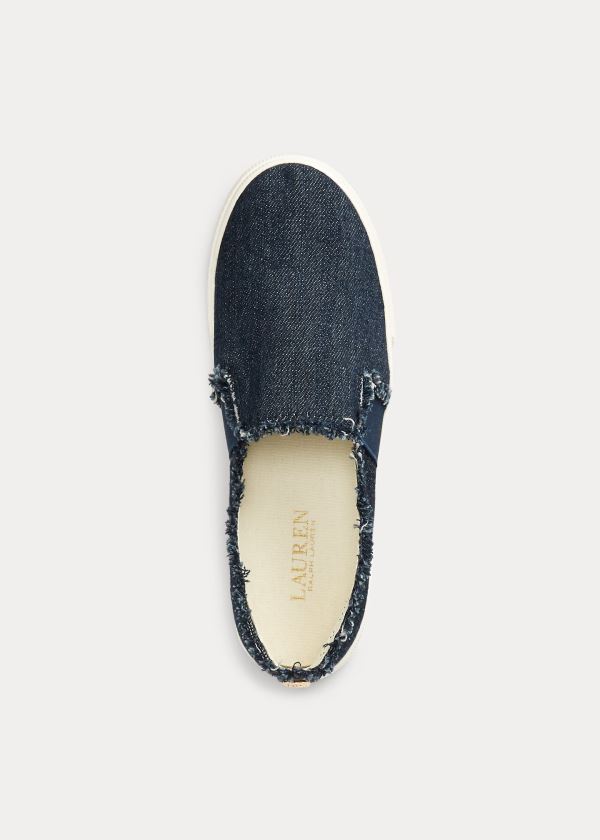 Trampki Ralph Lauren Jinny Denim Slip-On Sneakers Damskie Granatowe | HPTJ1279