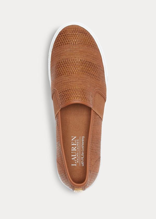 Trampki Ralph Lauren Jinny Woven Slip-On Sneakers Damskie Brązowe | SNLU1938