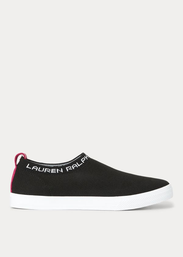 Trampki Ralph Lauren Jordyn Slip-On Sneakers Damskie Czarne | FQQU4173