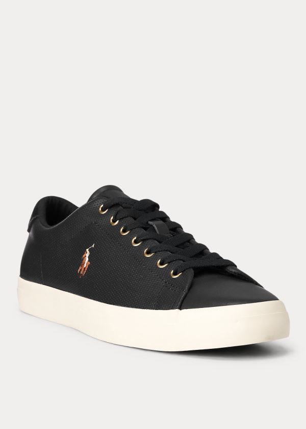 Trampki Ralph Lauren Longwood Leather Sneakers Męskie Czarne | PPUW8677