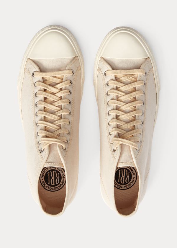 Trampki Ralph Lauren Mayport Canvas Sneakers Damskie Beżowe | FCTE1068