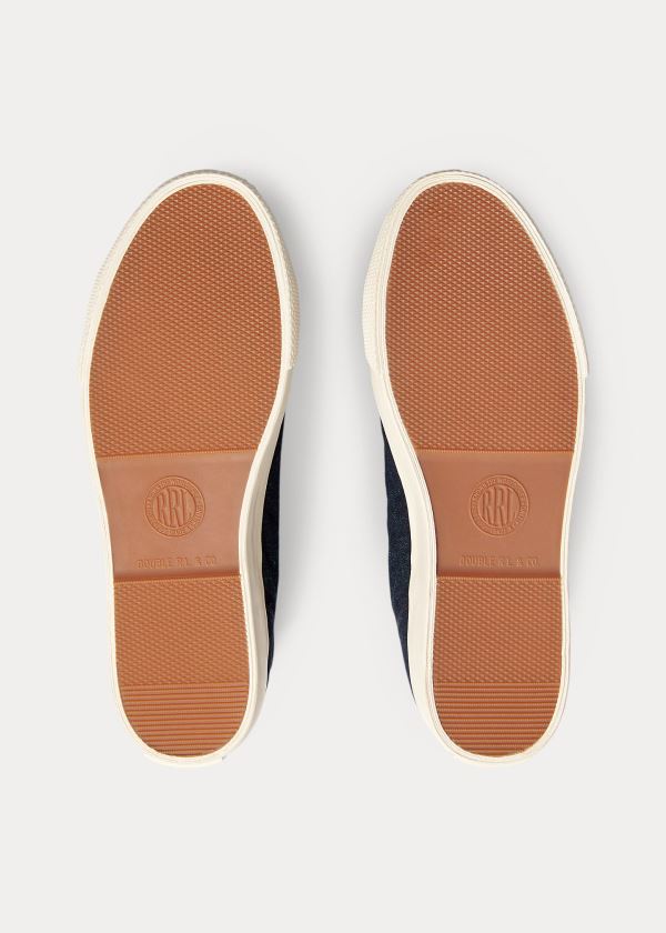 Trampki Ralph Lauren Mayport Indigo Canvas Sneakers Męskie Indygo | ETGF5704