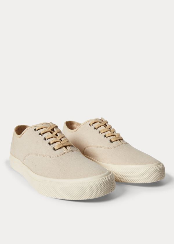 Trampki Ralph Lauren New Norfolk Canvas Sneakers Damskie Beżowe | YAHA1231