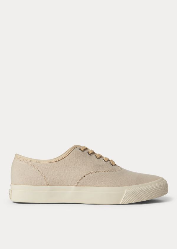 Trampki Ralph Lauren New Norfolk Canvas Sneakers Damskie Beżowe | YAHA1231