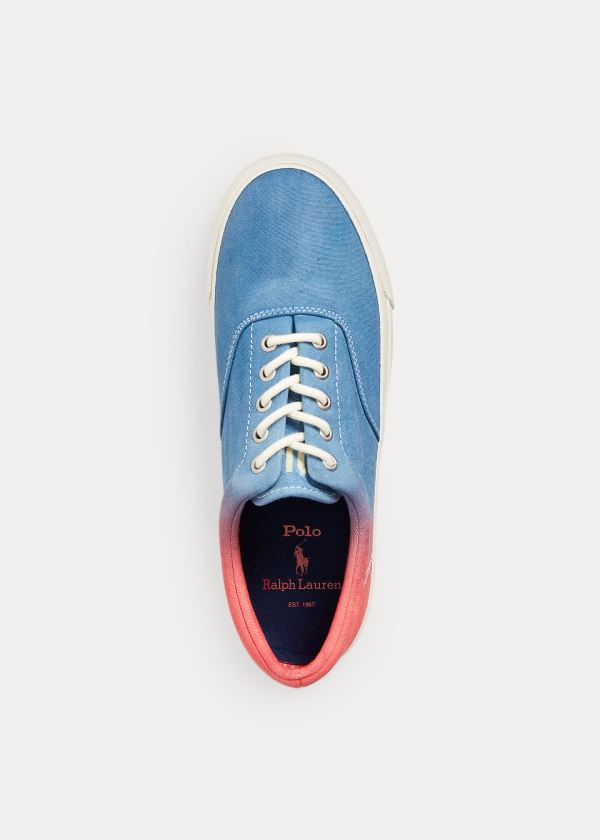 Trampki Ralph Lauren Ombr? Canvas Sneakers Męskie Granatowe Czerwone | BWUX8386