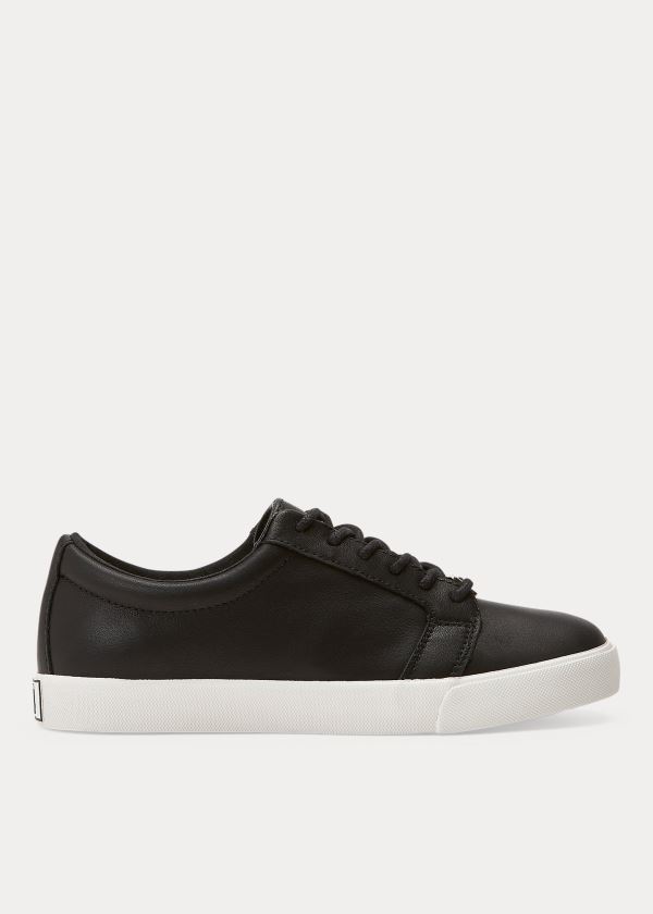 Trampki Ralph Lauren Reaba Leather Sneakers Damskie Czarne | LSUE3107