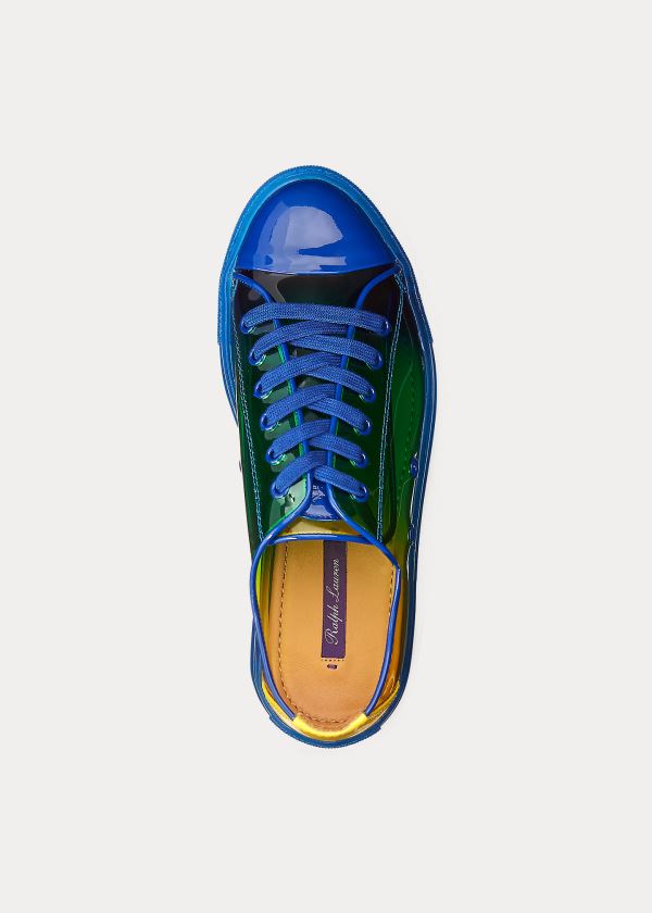 Trampki Ralph Lauren Rubie Dip-Dye Sneakers Damskie Królewski Niebieski Niebieskie Żółte | KWGP4564