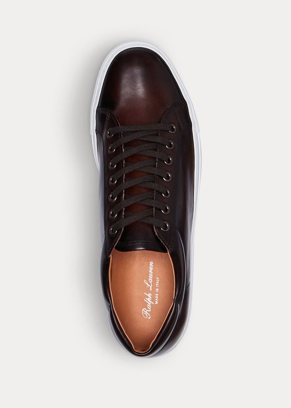 Trampki Ralph Lauren Severn Calfskin Sneakers Męskie Ciemny Brązowe | NAIJ7746