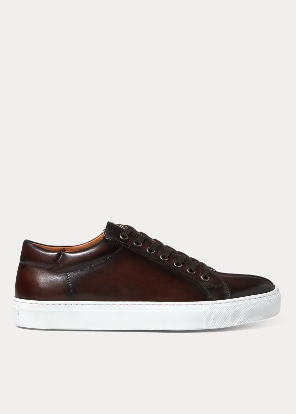 Trampki Ralph Lauren Severn Calfskin Sneakers Męskie Ciemny Brązowe | NAIJ7746