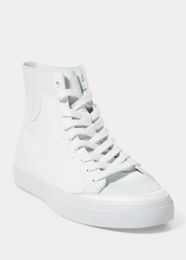 Trampki Ralph Lauren Solomon Canvas Sneakers Męskie Białe | IRHY2303