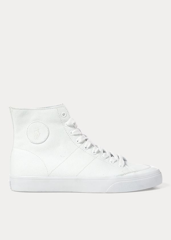 Trampki Ralph Lauren Solomon Canvas Sneakers Męskie Białe | IRHY2303