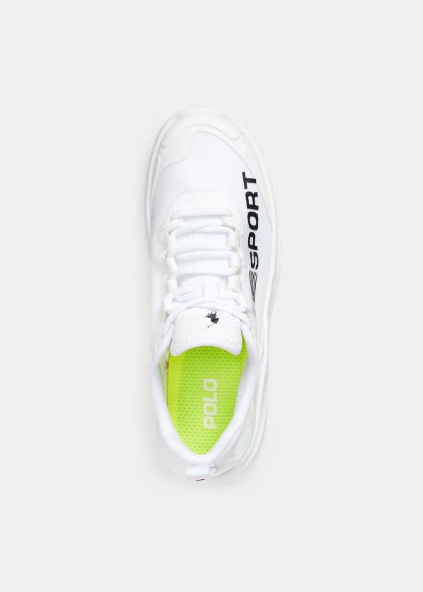 Trampki Ralph Lauren Tech Racer Sneakers Damskie Białe Czarne | BMQY6241