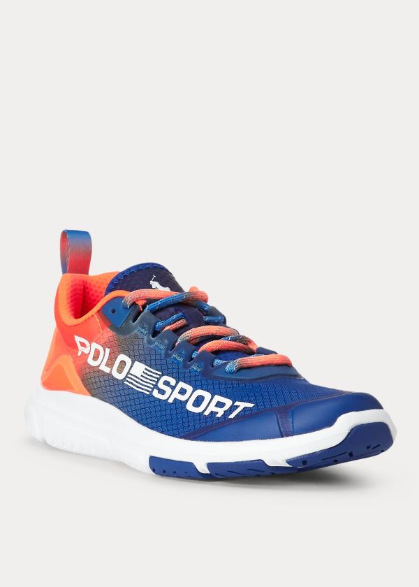 Trampki Ralph Lauren Tech Racer Sneakers Damskie Pomarańczowe Niebieskie Kolorowe | XSZC9451