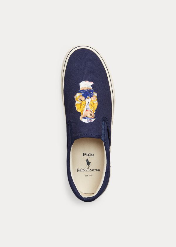 Trampki Ralph Lauren Thompson CP-93 Bear Sneakers Męskie Granatowe Beżowe | HXVO9207