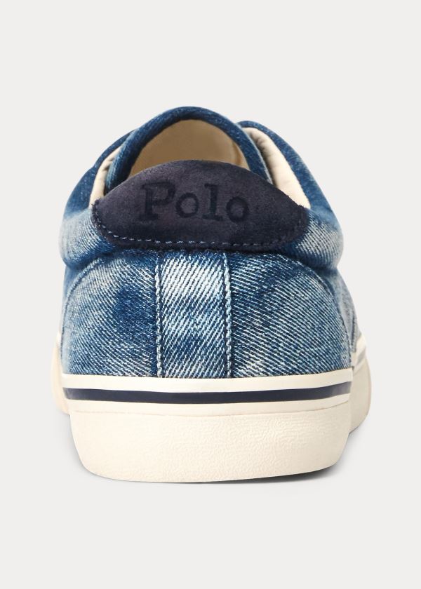 Trampki Ralph Lauren Thorton Denim Sneakers Męskie Ciemny Niebieskie | LSFN6562