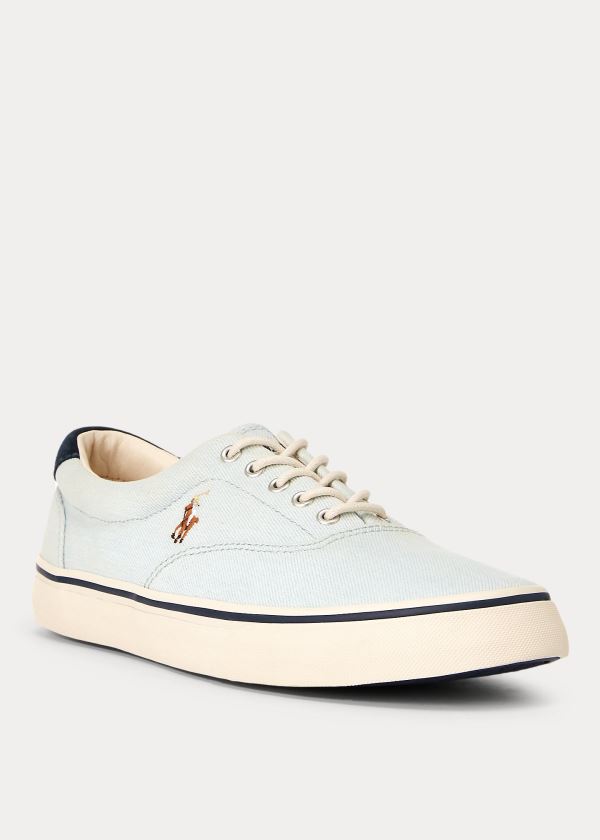 Trampki Ralph Lauren Thorton Denim Sneakers Męskie Głęboka Niebieskie | NHNK6520