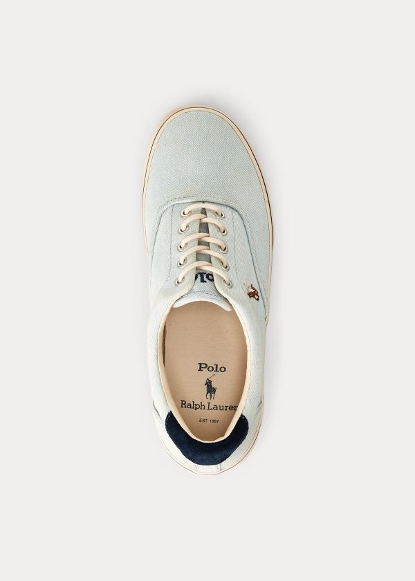 Trampki Ralph Lauren Thorton Denim Sneakers Męskie Głęboka Niebieskie | NHNK6520