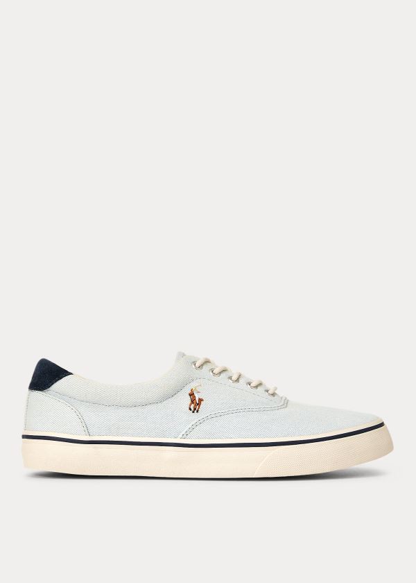 Trampki Ralph Lauren Thorton Denim Sneakers Męskie Głęboka Niebieskie | NHNK6520