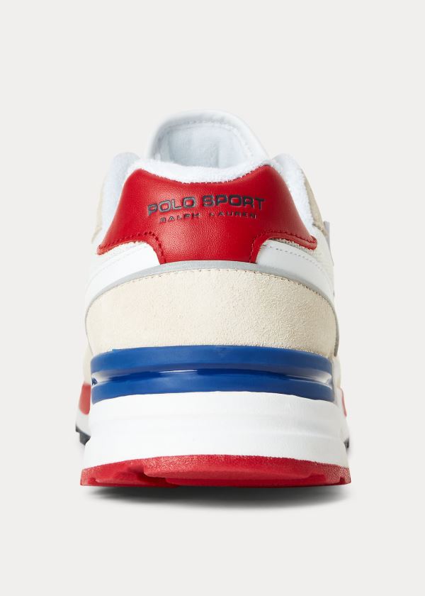 Trampki Ralph Lauren Trackster 100 Sneakers Męskie Białe | ZOYW4124