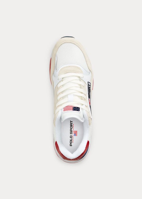 Trampki Ralph Lauren Trackster 100 Sneakers Męskie Białe | ZOYW4124