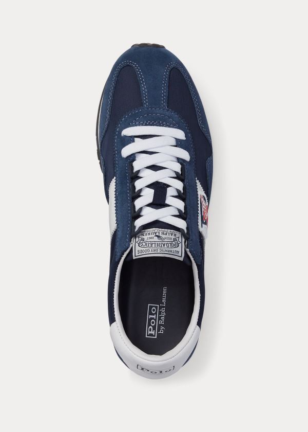 Trampki Ralph Lauren Train 90 Sneakers Męskie Granatowe Białe | HSEQ8568